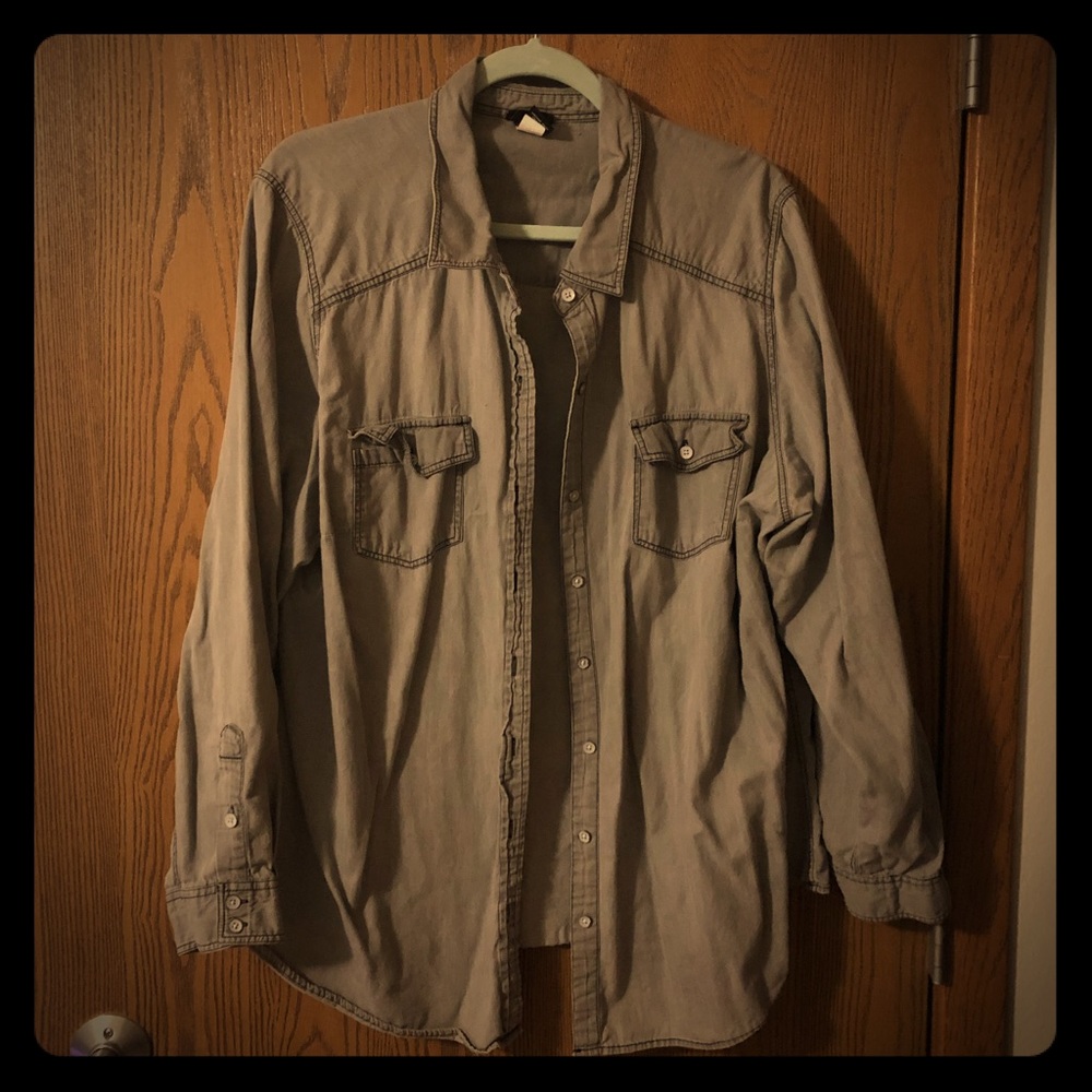 Grey Denim Button-Up (Closet Cleanout!)